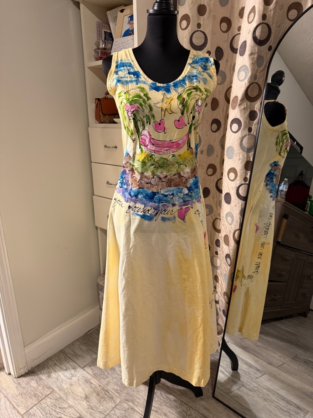 Yellow Watercolor Floral A-Line Skirt